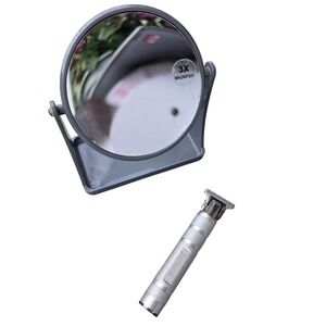 Barbasol Rechargeable T-Blade Hair Trimmer and 3X Magnification Vanity Mirror Z1